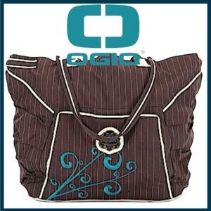 OGIO Brown Pinstripe Highly Organized Laptop Bag